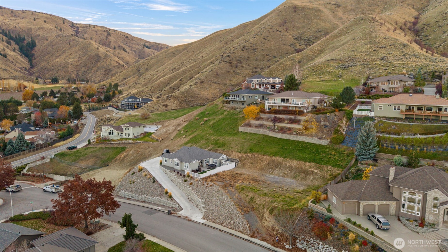 756 Castle Heights Drive Wenatchee, WA 98801 - Photo 13 of 22 an aerial view of a house with a ocean view