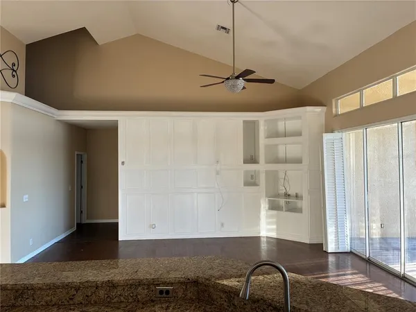 a view of a livingroom with a staircase