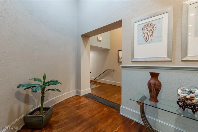 a view of hallway with stairs