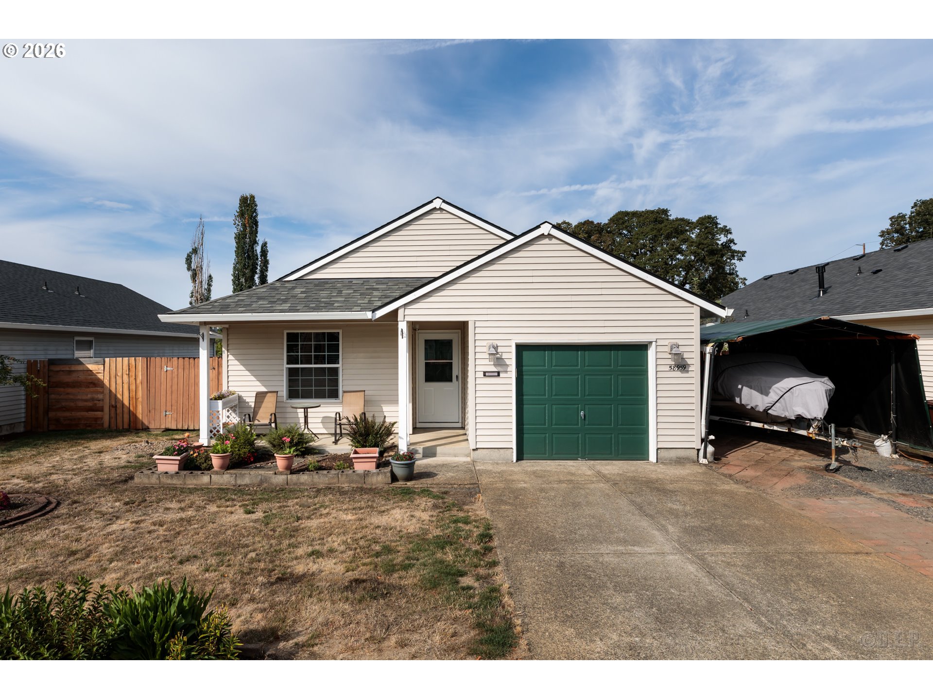 a view of a house with patio