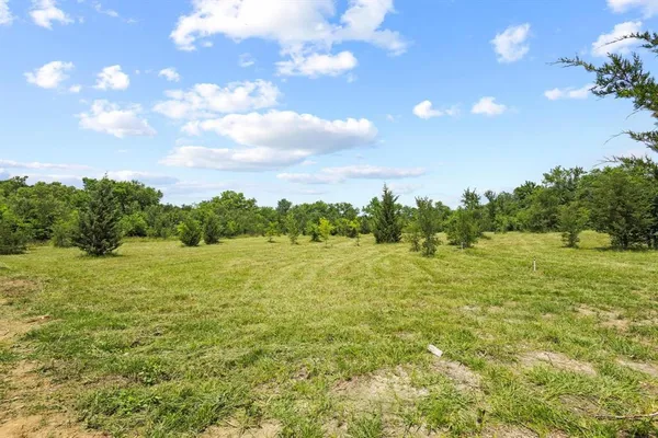 a view of an ocean and a yard