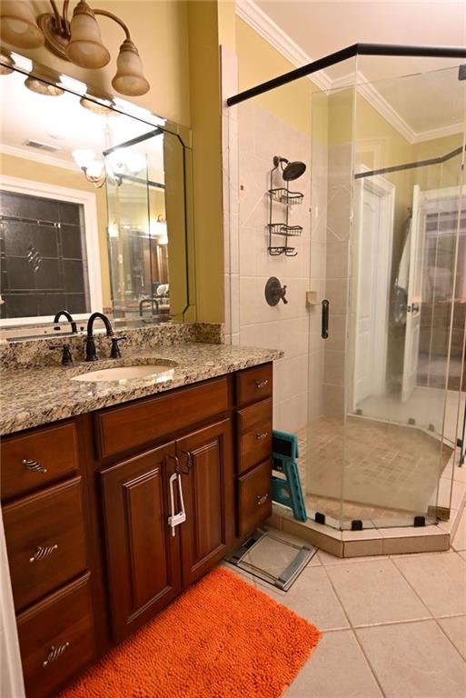 1015 Forest Overlook Trail Southwest Atlanta, GA 30331 - Photo 14 of 16 a bathroom with a granite countertop sink and a mirror