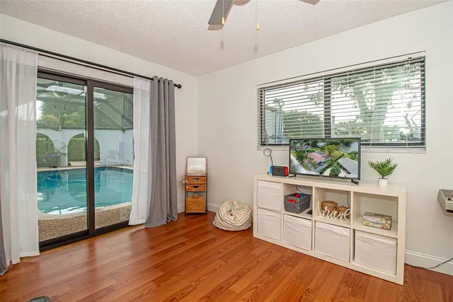 an aerial view of a house