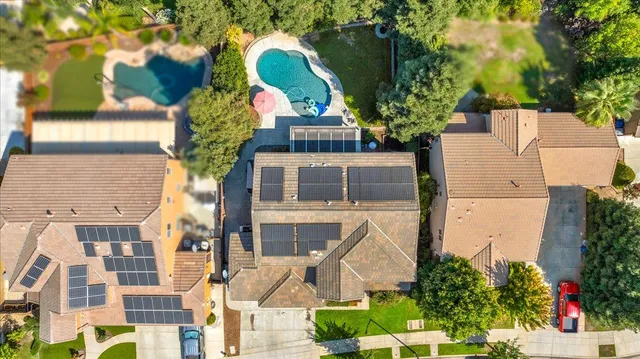 an aerial view of a house