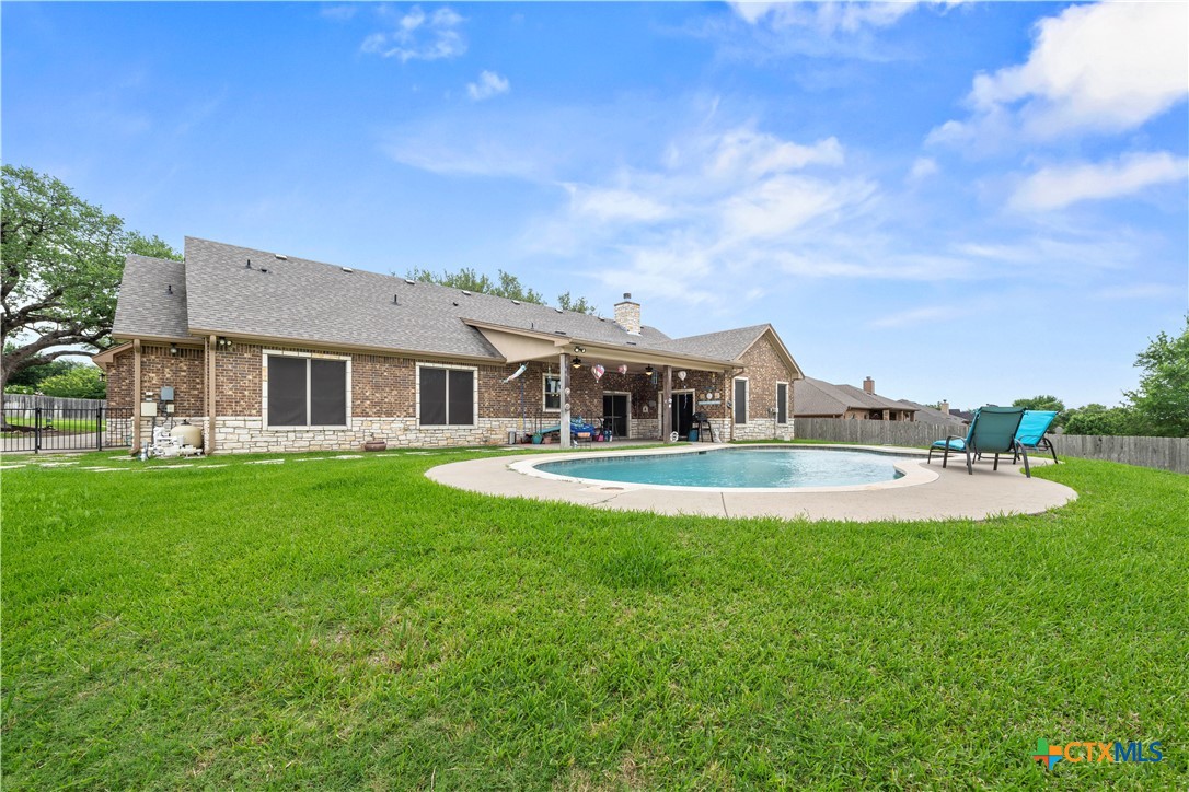2649 Bowles Ranch Road Belton, TX 76513 - Photo 36 of 36 a aerial view of a house with swimming pool and porch
