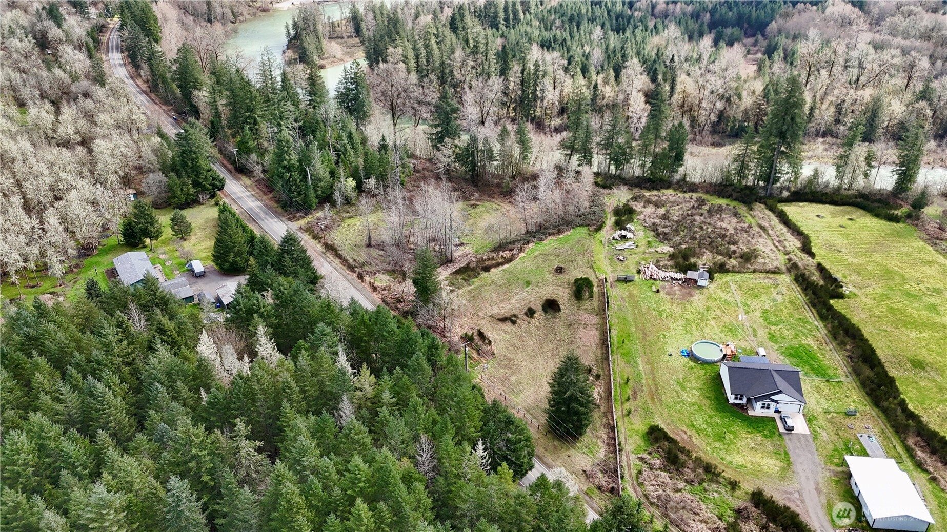 2126 Spencer Road Salkum, WA 98582 - Photo 4 of 24 an aerial view of residential houses with outdoor space