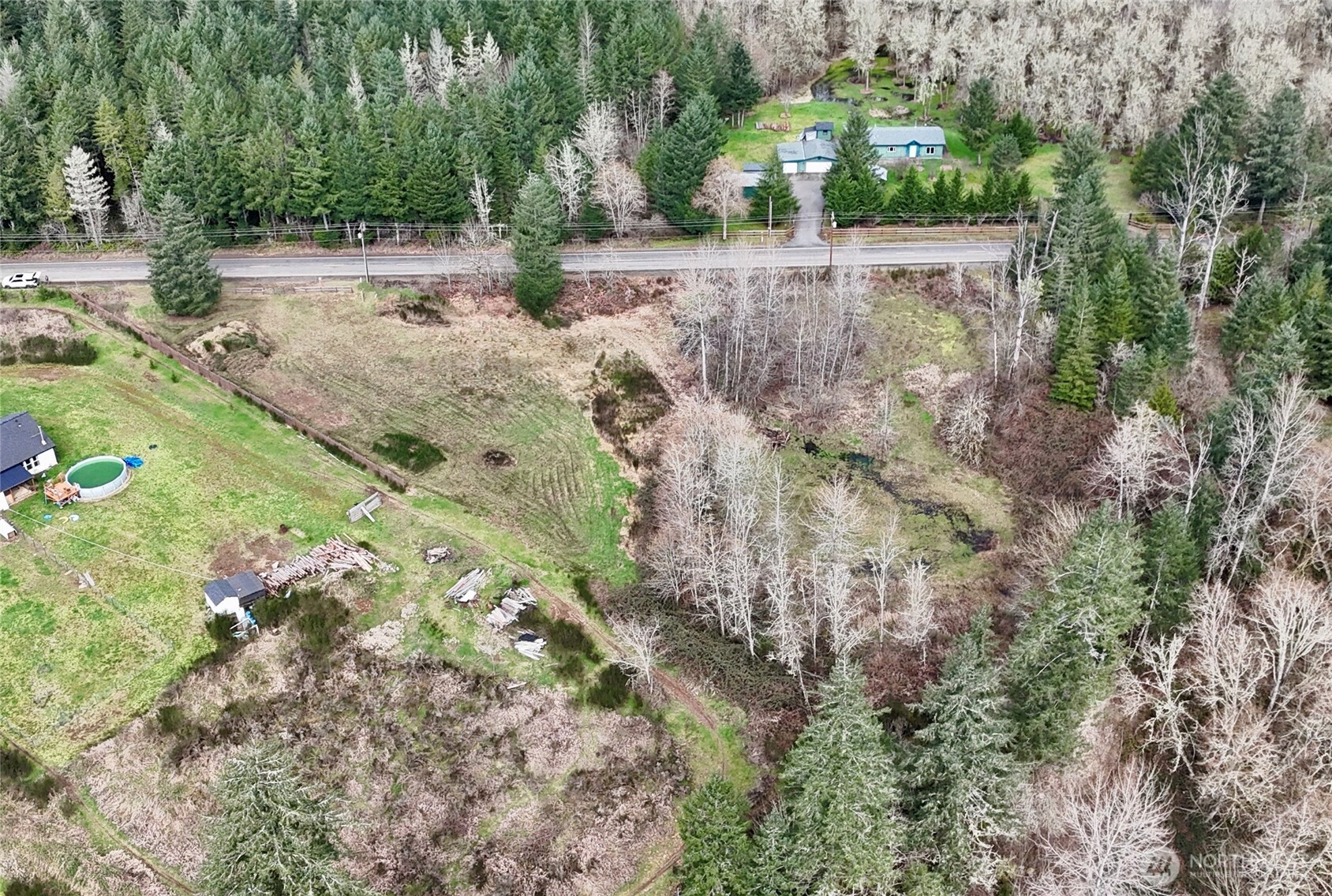 2126 Spencer Road Salkum, WA 98582 - Photo 6 of 24 a view of a yard with plants and large trees