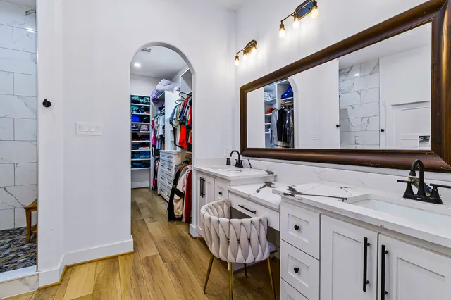 a bathroom with a shower