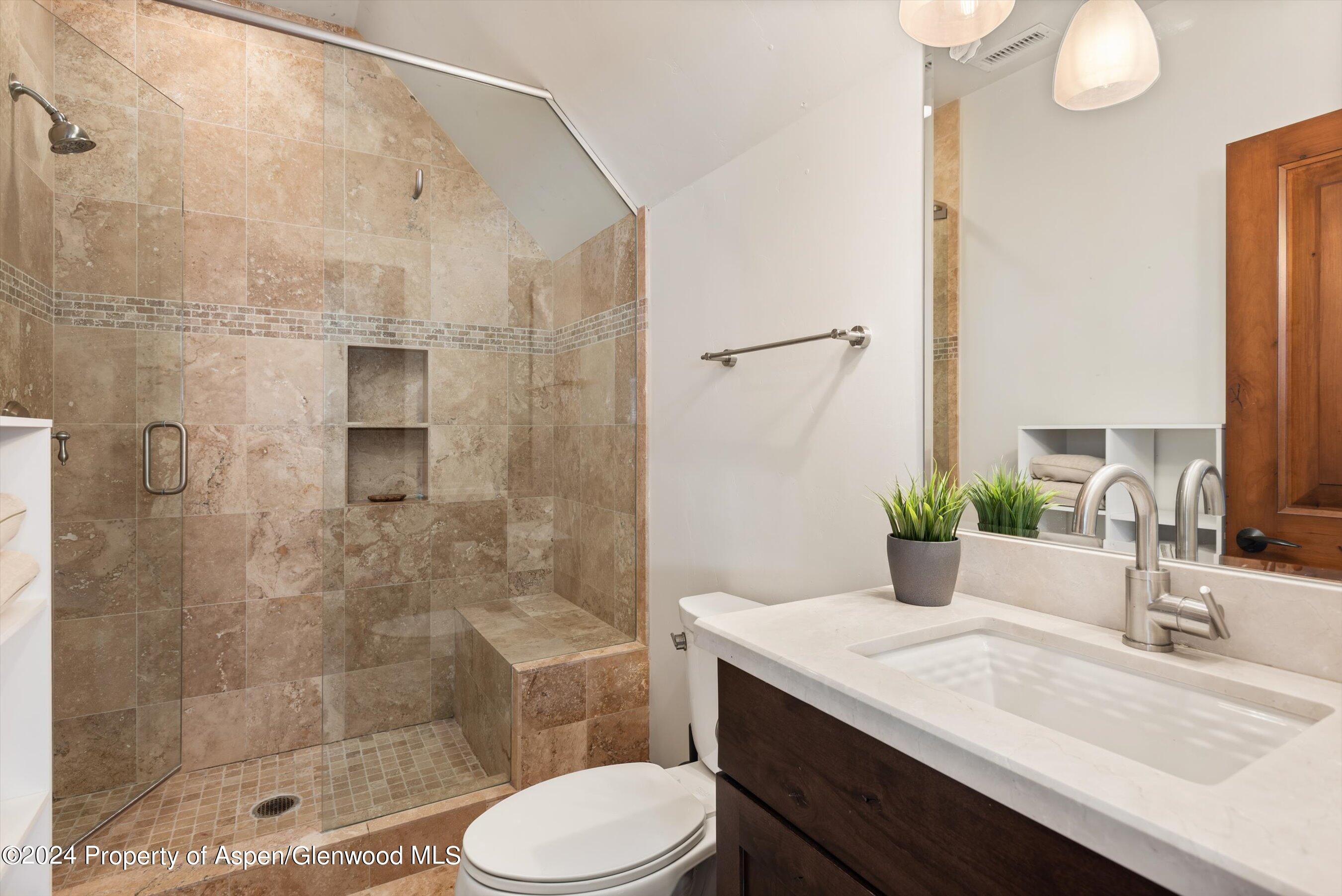 333 Sopris Circle Basalt, CO 81621 - Photo 44 of 57 a bathroom with a sink a toilet and shower