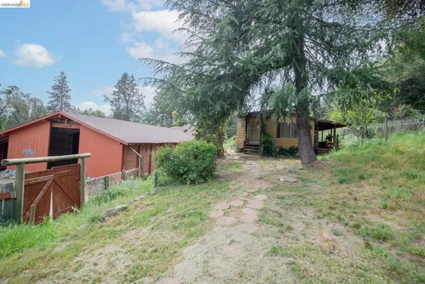 a view of a wooden bridge