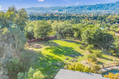 a view of a lake in middle of the town