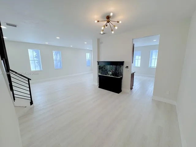 a view of a building with wooden floor