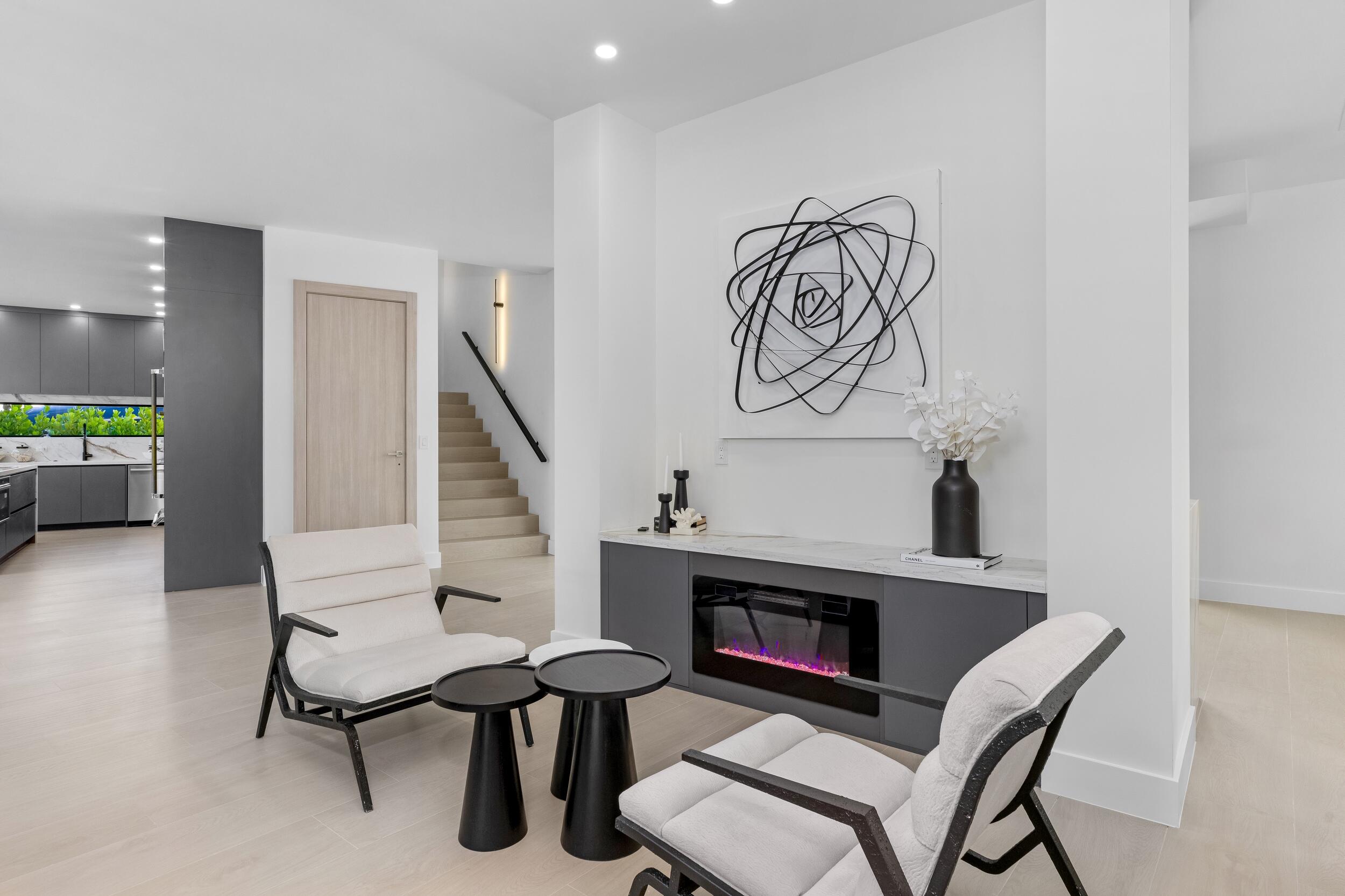 957 Southwest 12th Street Boca Raton, FL 33486 - Photo 5 of 13 Living Area with Fireplace
