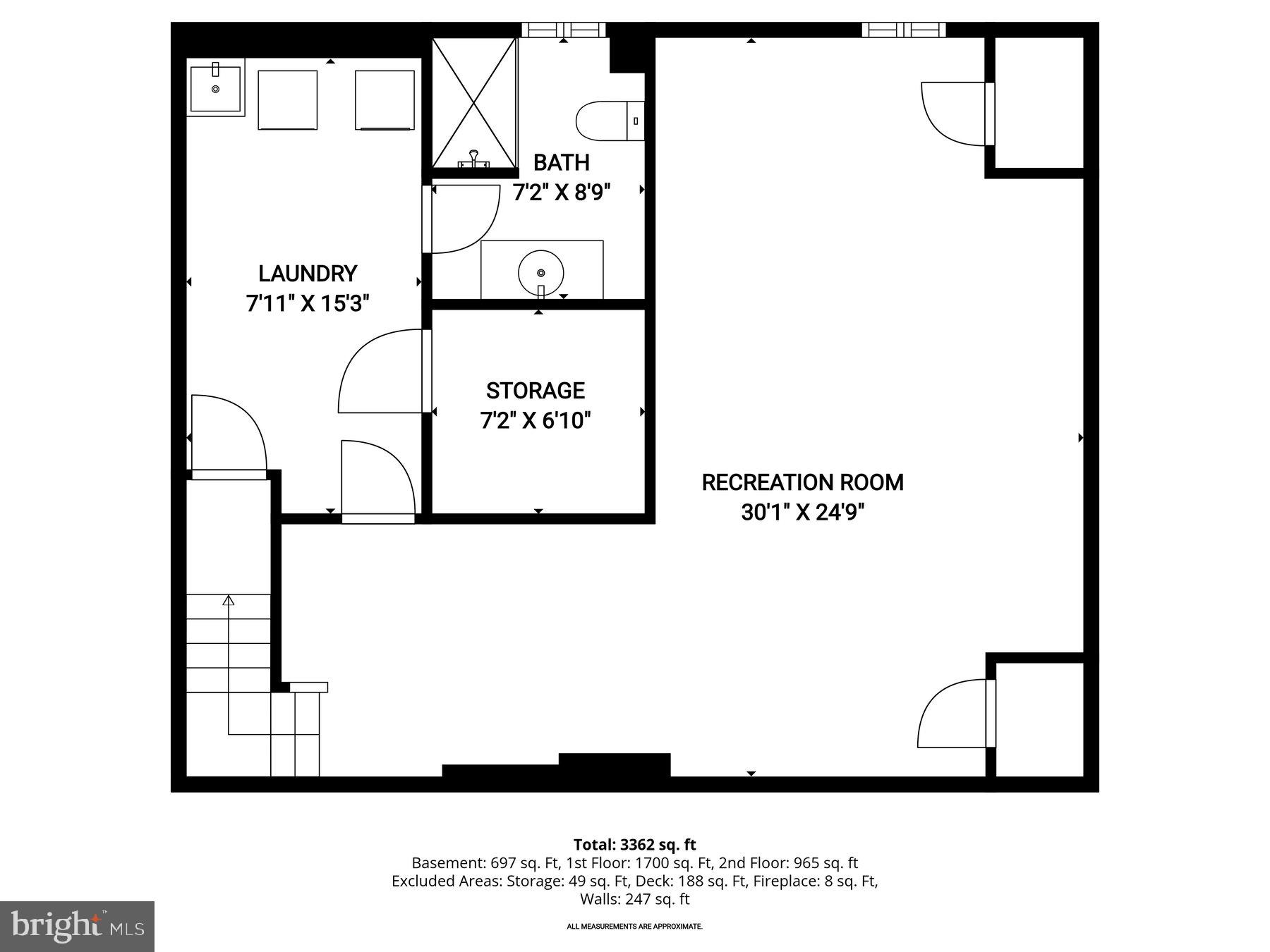 17 Woonsockett Court Silver Spring, MD 20905 - Photo 52 of 54 Lower Level Floor Plan