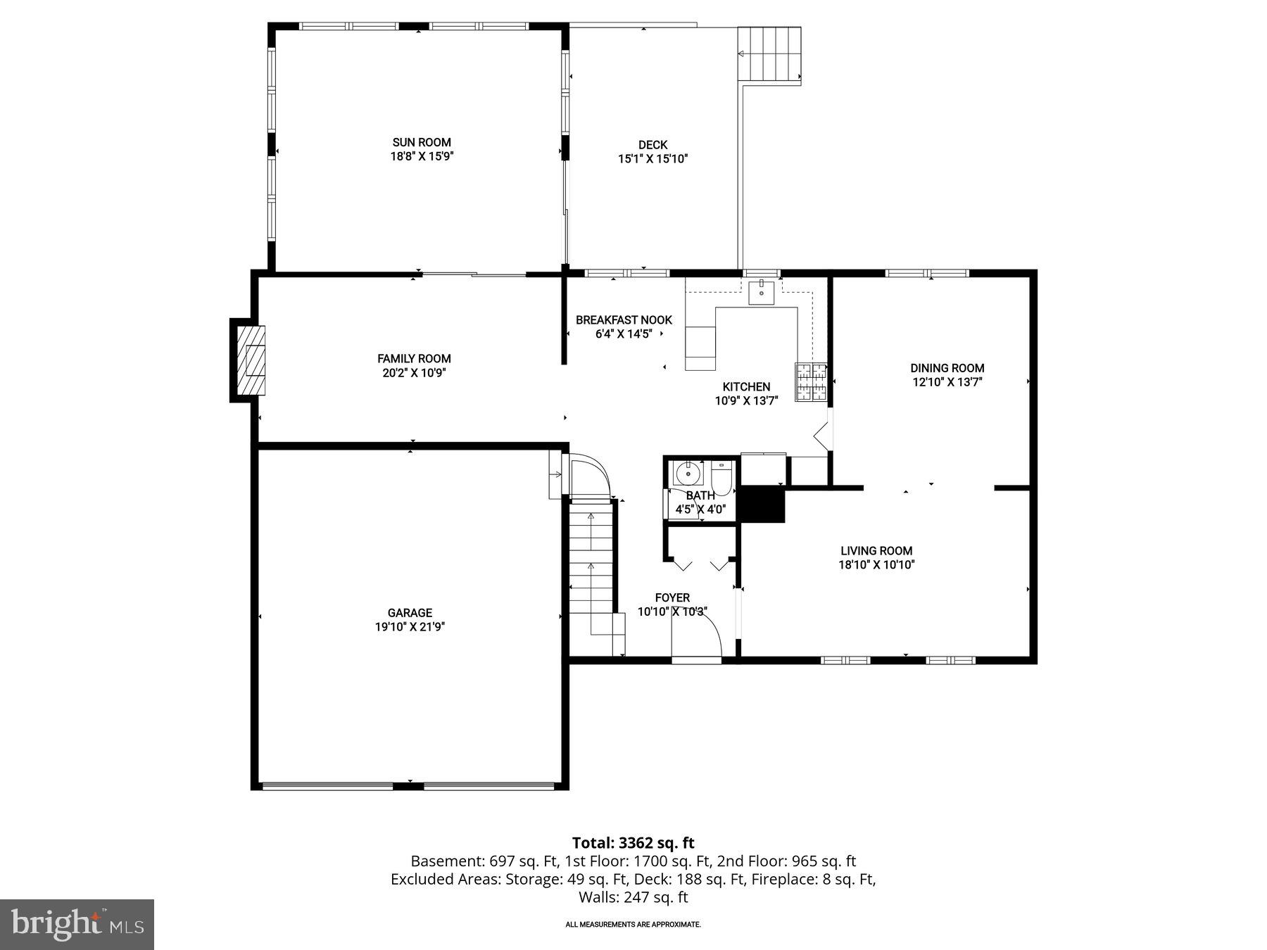 17 Woonsockett Court Silver Spring, MD 20905 - Photo 53 of 54 Main Level Floor Plan