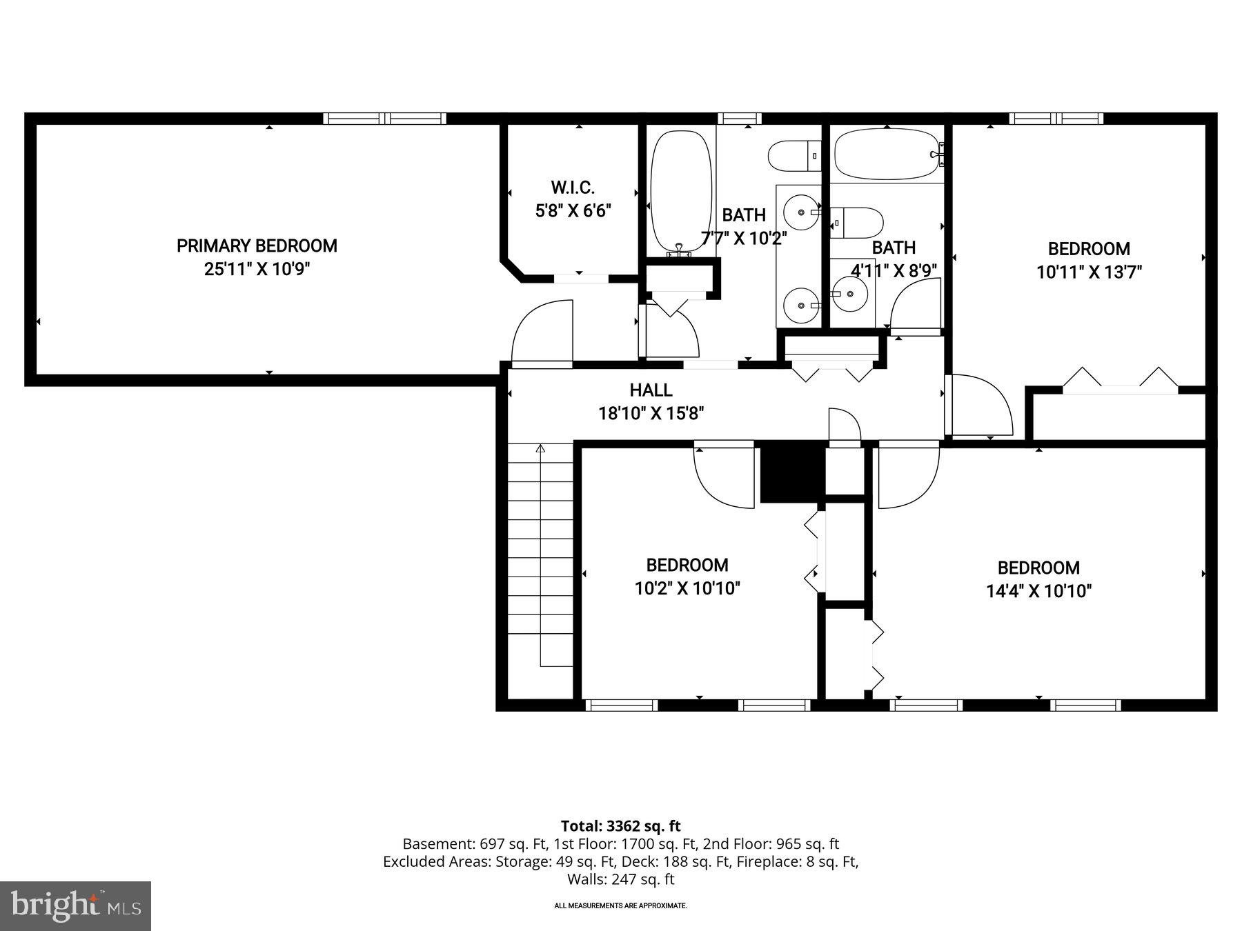 17 Woonsockett Court Silver Spring, MD 20905 - Photo 54 of 54 Upper Level Floor Plan