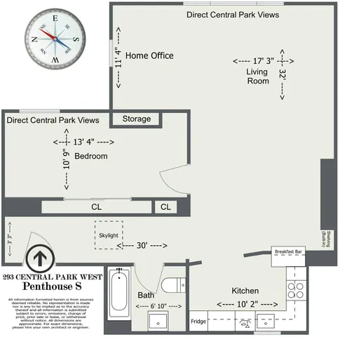 $6,200 | 293 Central Park West, Unit PHS | Upper West Side