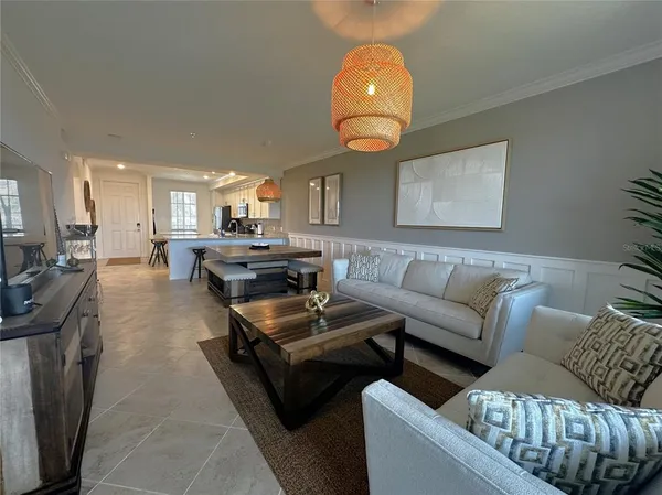 a living room with furniture