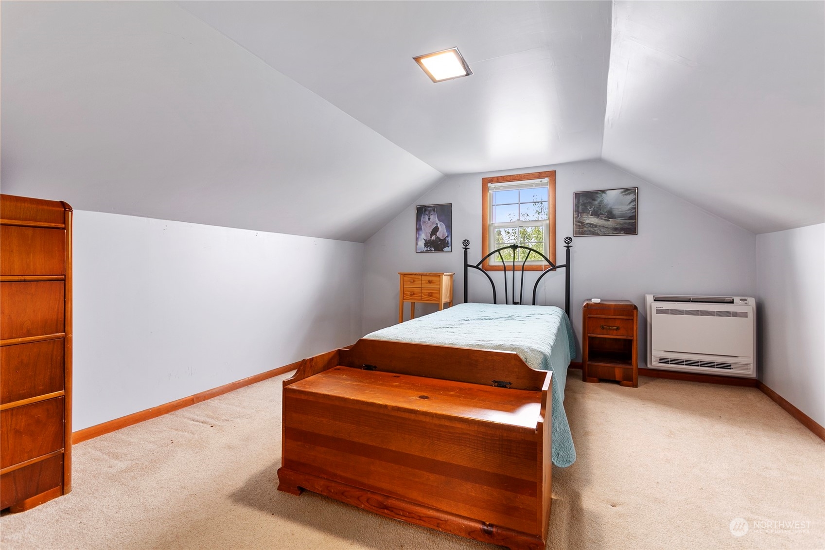 2219 Mt Baker Highway Bellingham, WA 98226 - Photo 20 of 39 a bedroom with a bed and a lamp on the dresser