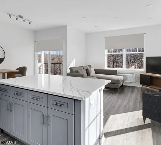 a living room with furniture and windows