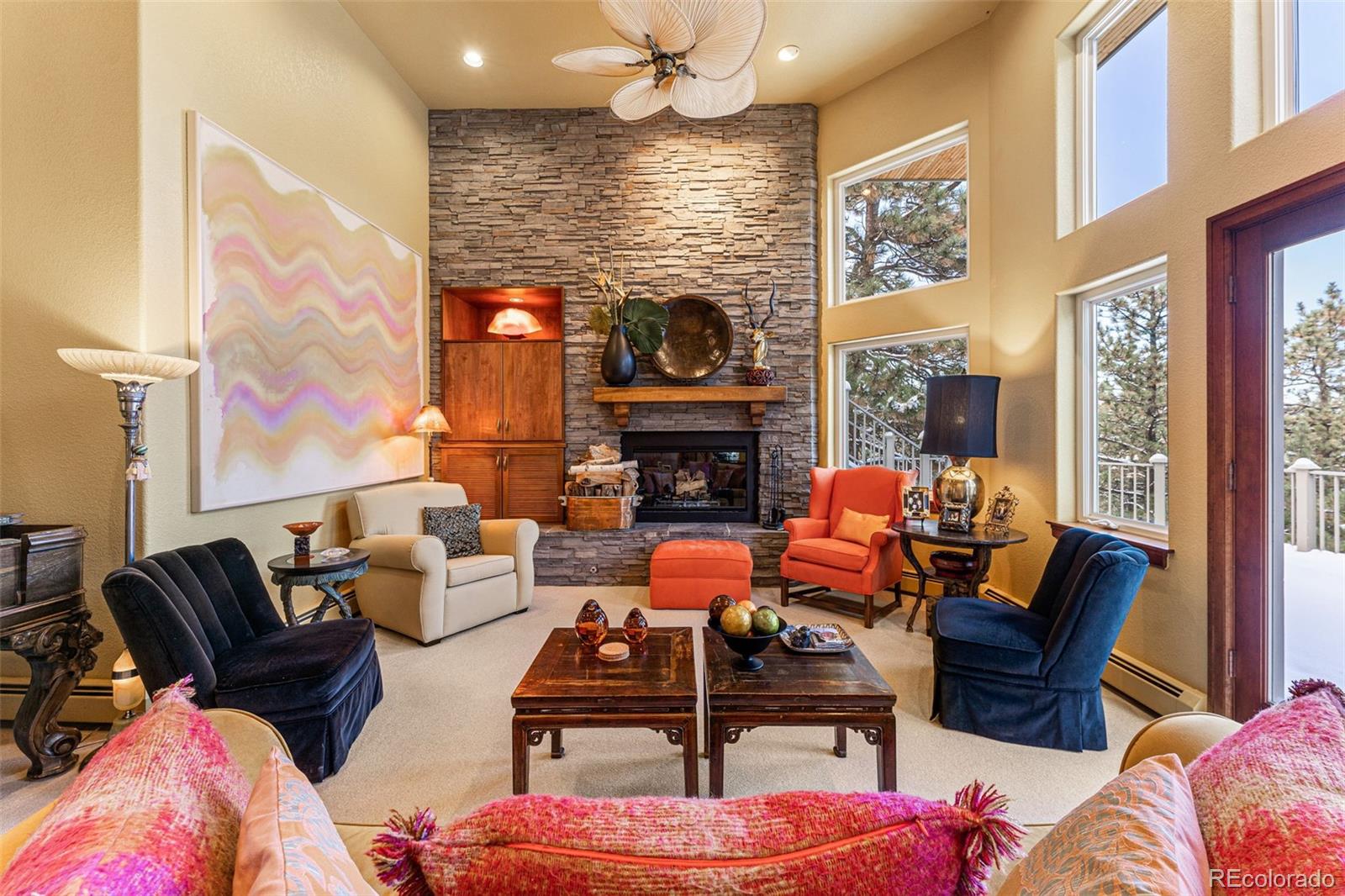 395 Timber Lane Boulder, CO 80304 - Photo 7 of 37 a living room with fireplace furniture and a fireplace