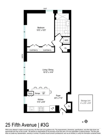 $1,495,000 | 25 5th Avenue, Unit 3G | Greenwich Village