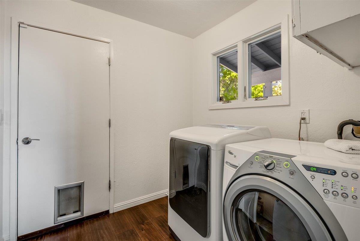 16300 Old Ranch Road Los Gatos, CA 95033 - Photo 17 of 26 a utility room with dryer and washer