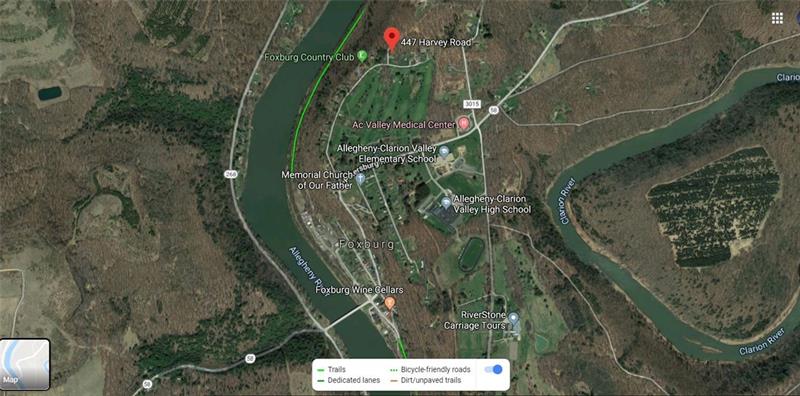 447 Harvey Road Foxburg, PA 16036 - Photo 23 of 23 Aerial view showing location of Foxburg Country Club, Schools and river. Medical Center is no longer at this location.