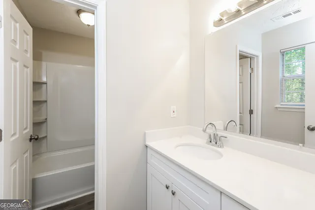 an empty room with a window