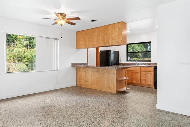 an empty room with window