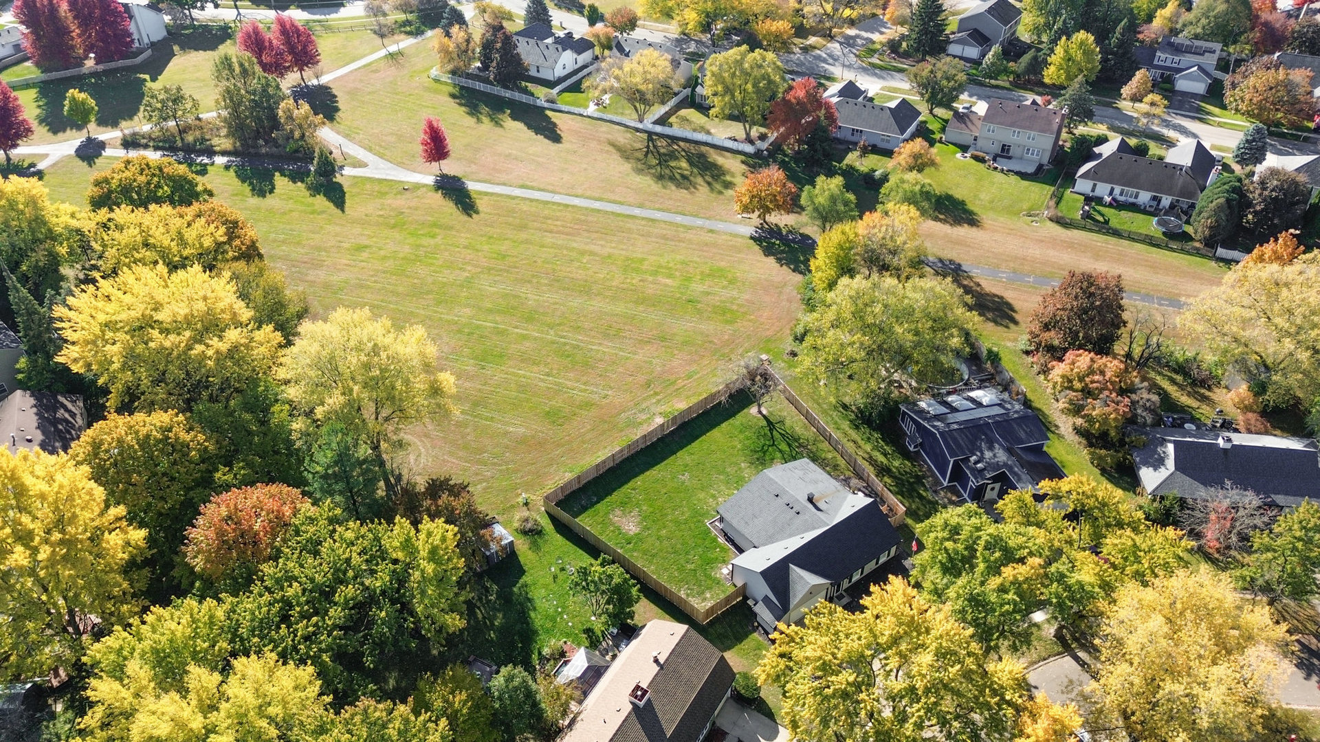 22 Sherwick Road Oswego, IL 60543 - Photo 25 of 29 a aerial view of a house with a yard and garden