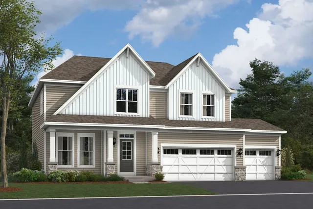 a view of house and yard with green space