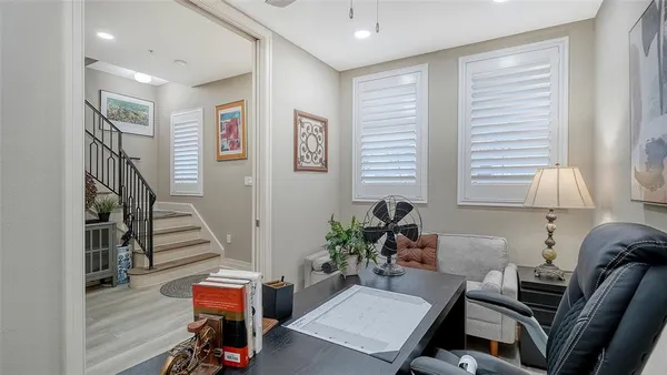 a living room with furniture and a couch