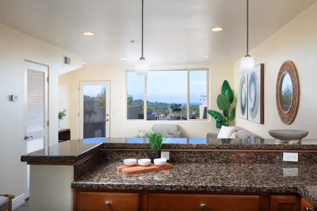 a view of city and mountain