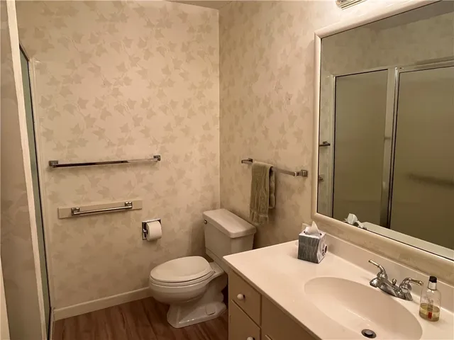 a view of a room with racks on the wall