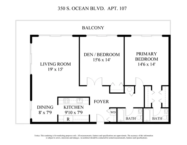 $2,700,000 | 350 South Ocean Boulevard, Unit 107, Palm Beach, FL 33480