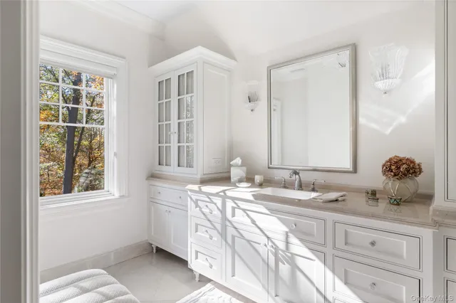 an aerial view of residential houses with outdoor space and trees all around