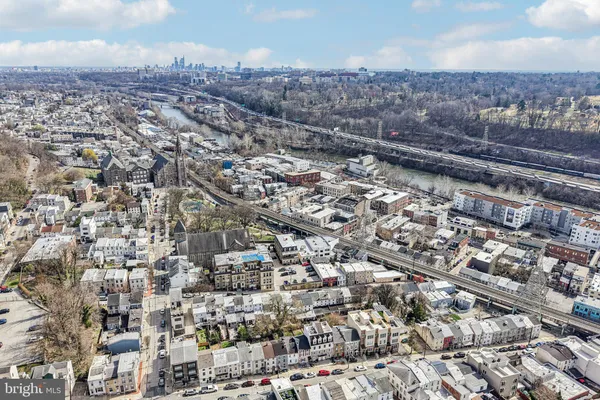 an aerial view of a city