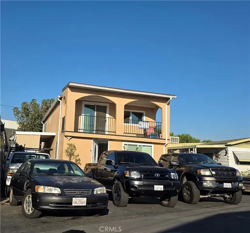 a car parked in front of a house