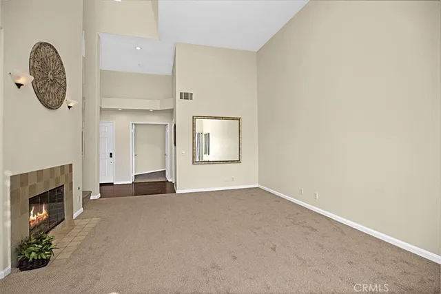 a view of a room that has a window in it