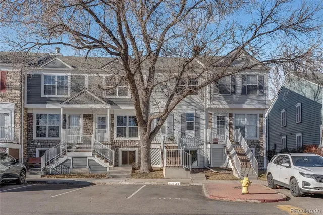 an aerial view of multiple house