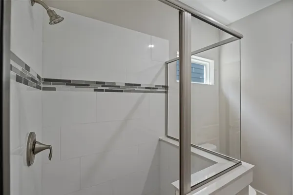 a bathroom with a shower
