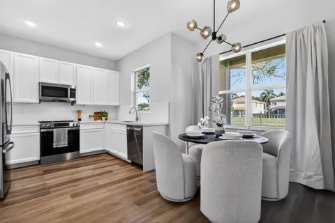 a view of a room with racks on the wall