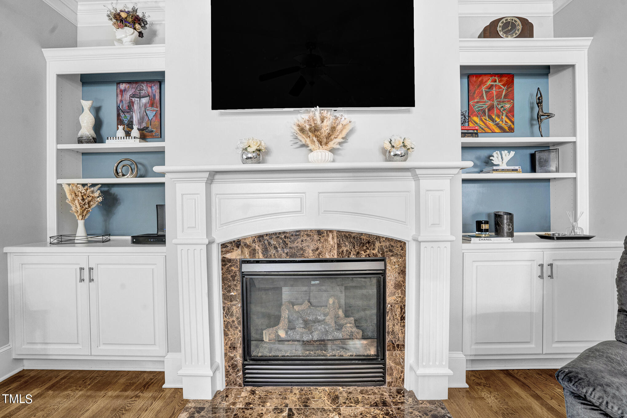 1700 Rainbow Hill Raleigh, NC 27614 - Photo 8 of 35 a living room with furniture and a fireplace