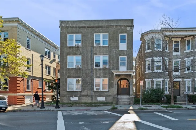 a front view of a building