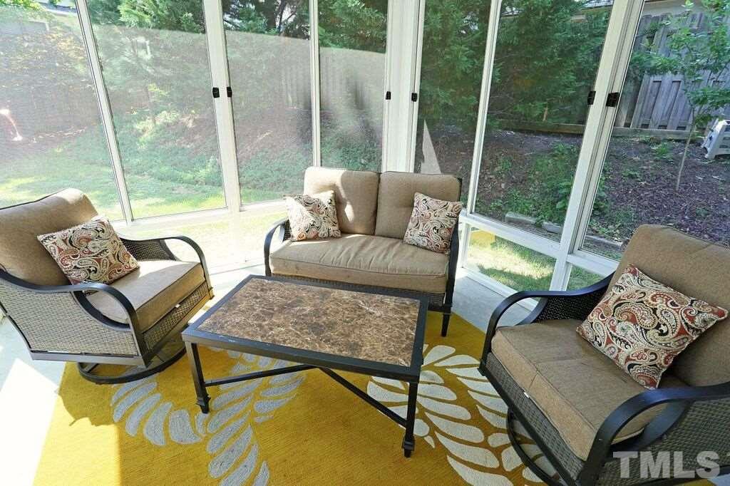 6301 Pleasant Creek Court Raleigh, NC 27613 - Photo 17 of 21 a living room with furniture and a floor to ceiling window