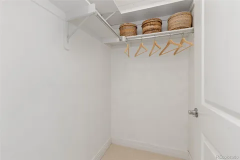 a close view of walk in closet