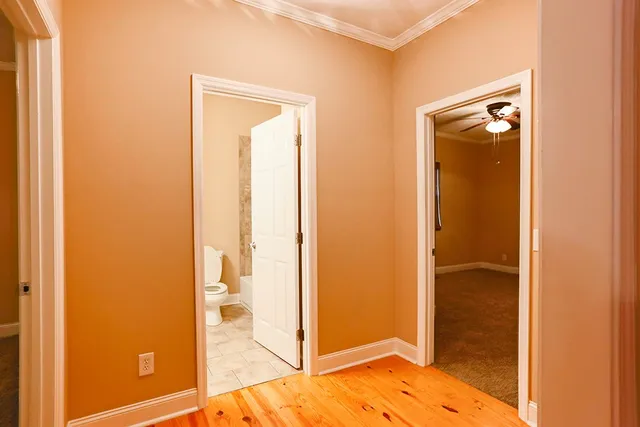 a view of a bathroom with a glass door
