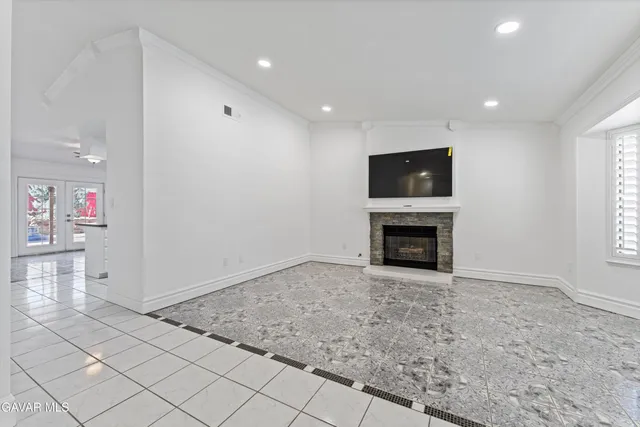 a view of a livingroom with a fireplace
