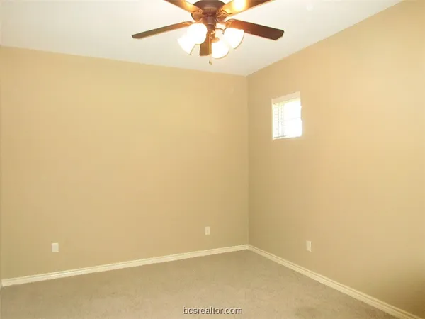 a view of a small space with a window